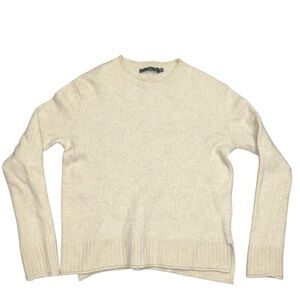 JENNI KAYNE everyday sweater wool cashmere blend in oatmeal 
size xs